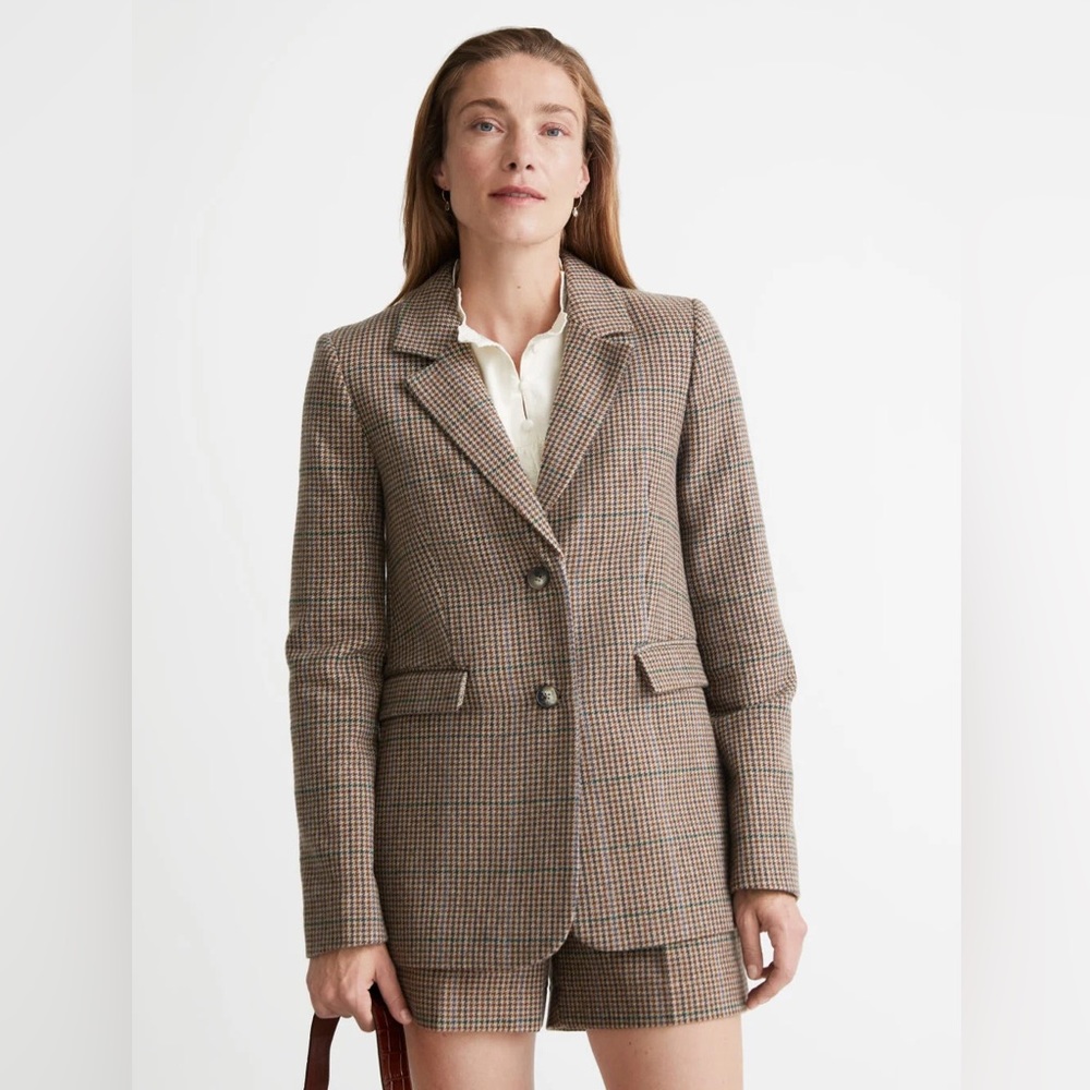 & Other Stories Plaid Blazer and Shorts Matching Set